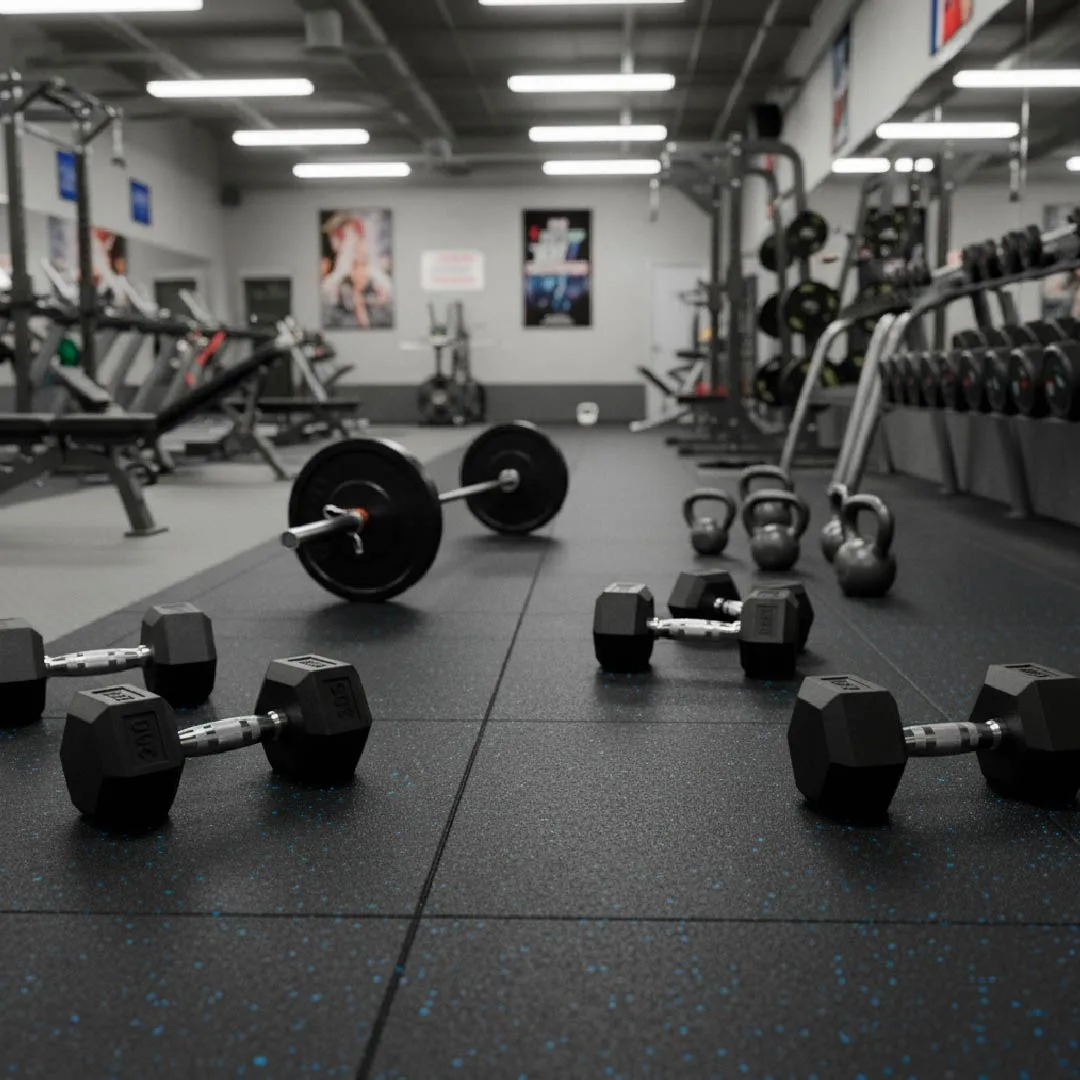 Piso modular para gimnasios de caucho Antishock