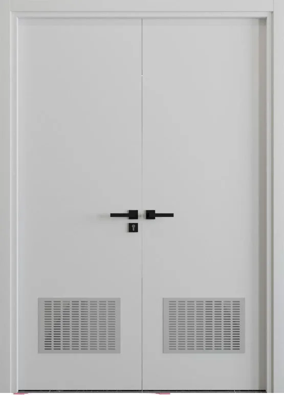 Modelo doble hoja con rejilla de
ventilación (traslape entre puertas o
tapa luz)